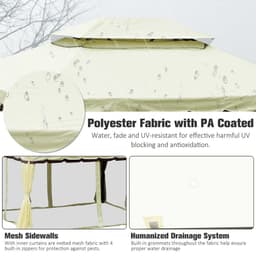 image-3m x 4m Vented Roof Aluminium Frame Gazebo Cream White