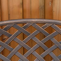 image-Cast Aluminium Bench 2 Seater Patio Porch Park Loveseat Chair, Bronze