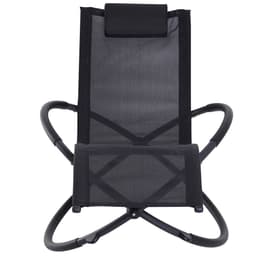 image-Orbital Sun Lounger Rocking Chair Outdoor Zero Gravity Folding w/ Pillow Black