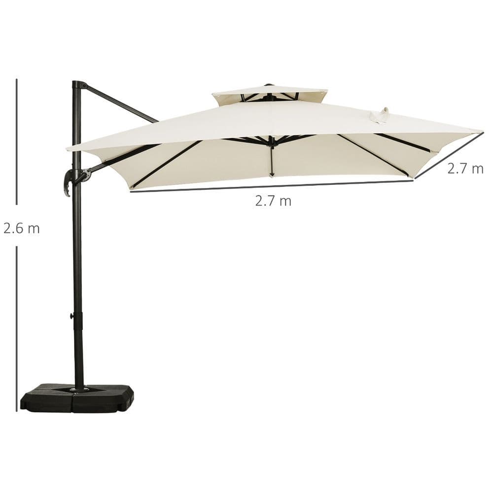 image-Steel Frame Outdoor Roma Cantilever Umbrella
