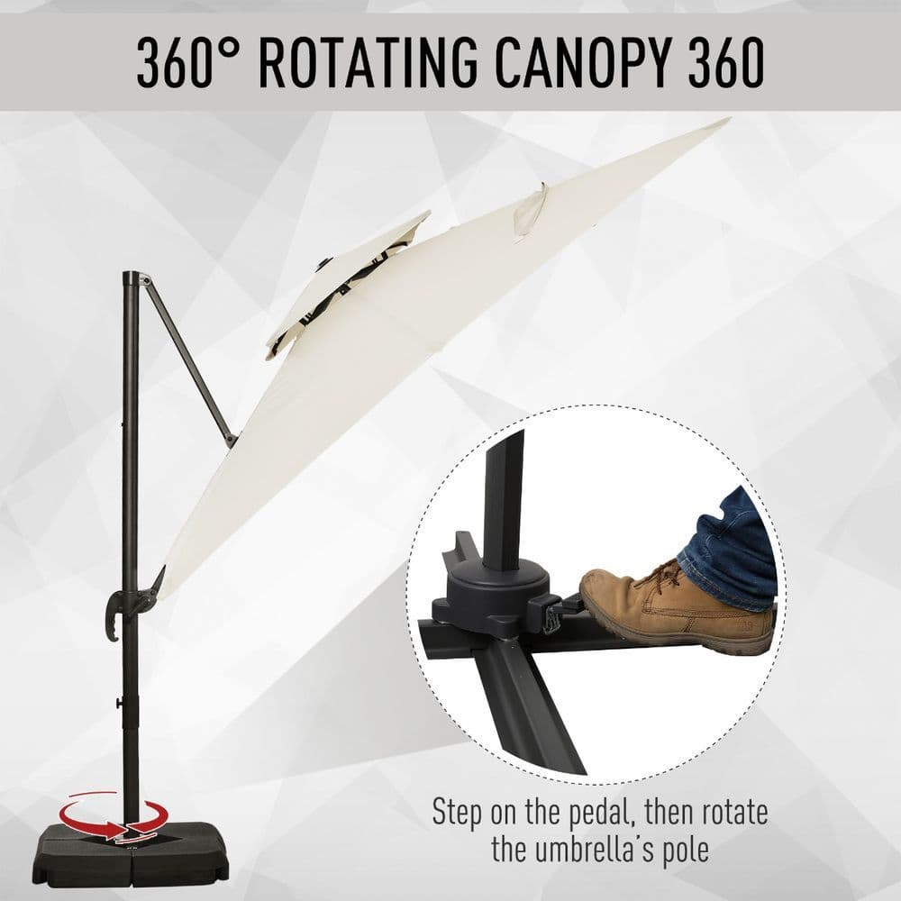 image-Steel Frame Outdoor Roma Cantilever Umbrella
