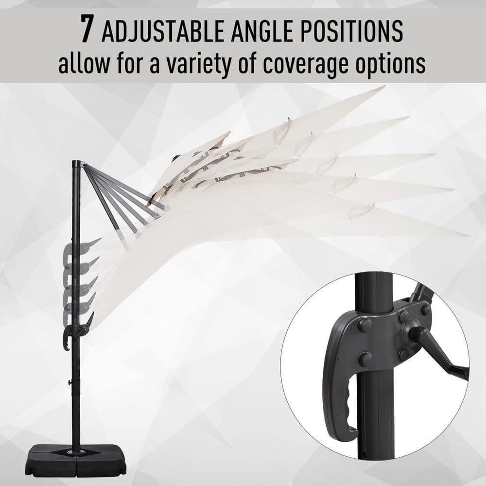 image-Steel Frame Outdoor Roma Cantilever Umbrella
