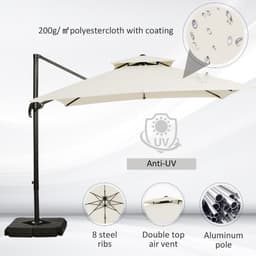 image-Steel Frame Outdoor Roma Cantilever Umbrella