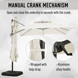 image-Steel Frame Outdoor Roma Cantilever Umbrella