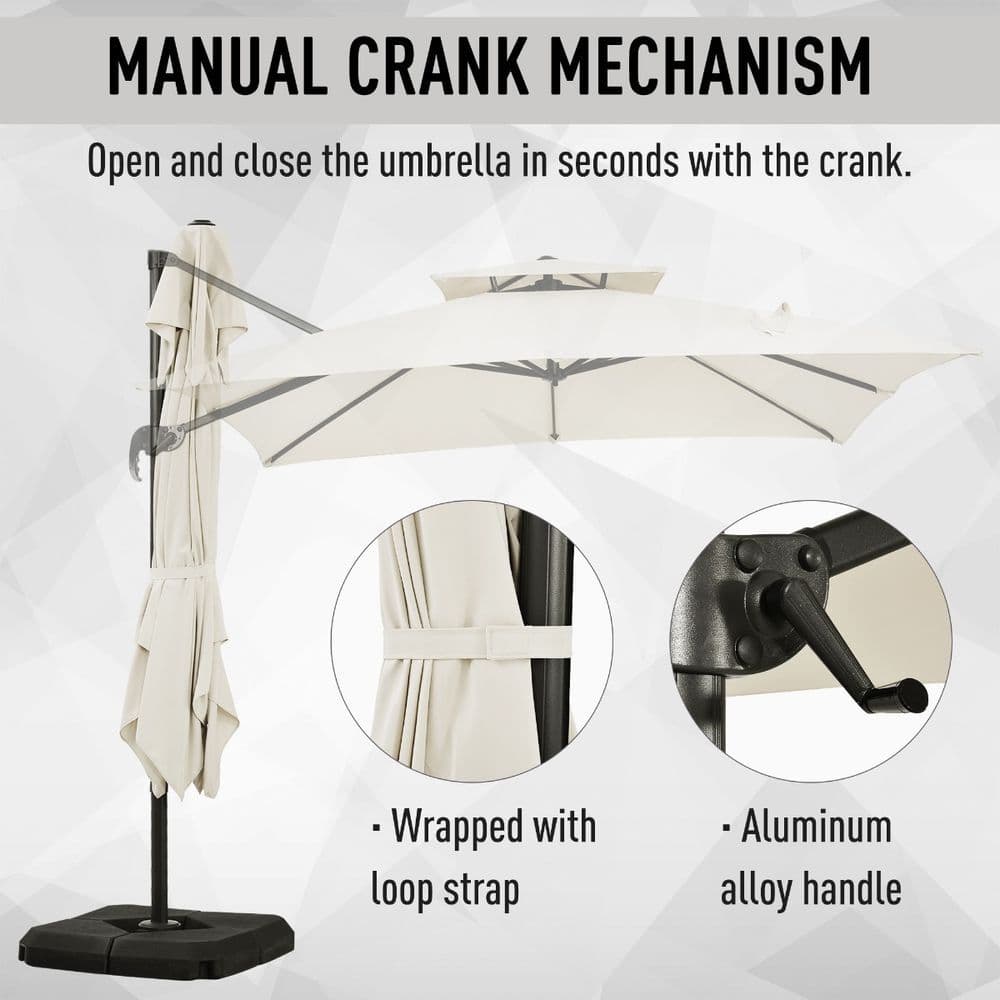 image-Steel Frame Outdoor Roma Cantilever Umbrella