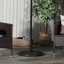image-Cement Outdoor Garden Round Parasol Base Black