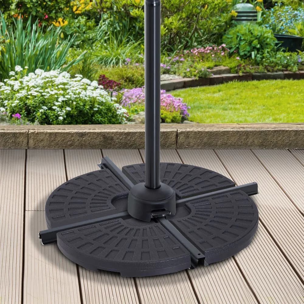 image-4Pc Portable Umbrella Base Parasol Stand Weights Holder Sand Water Filled