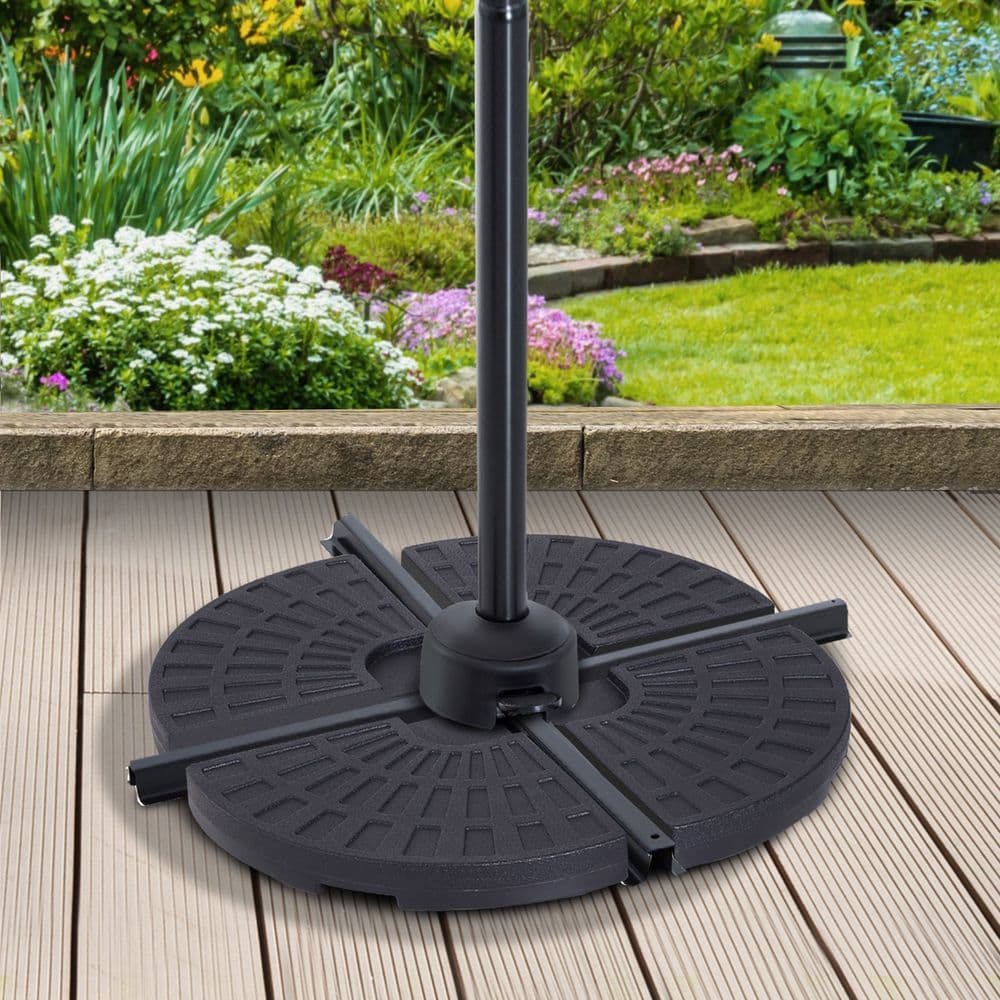 image-4Pc Portable Umbrella Base Parasol Stand Weights Holder Sand Water Filled