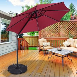 image-4Pc Portable Umbrella Base Parasol Stand Weights Holder Sand Water Filled