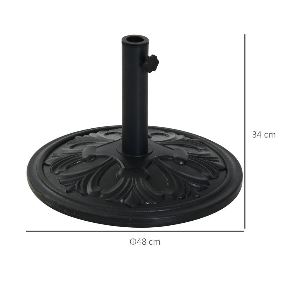 image-Round Parasol Base Heavy Duty Cement Stand Umbrella Holder Garden