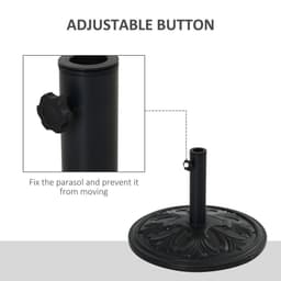 image-Round Parasol Base Heavy Duty Cement Stand Umbrella Holder Garden