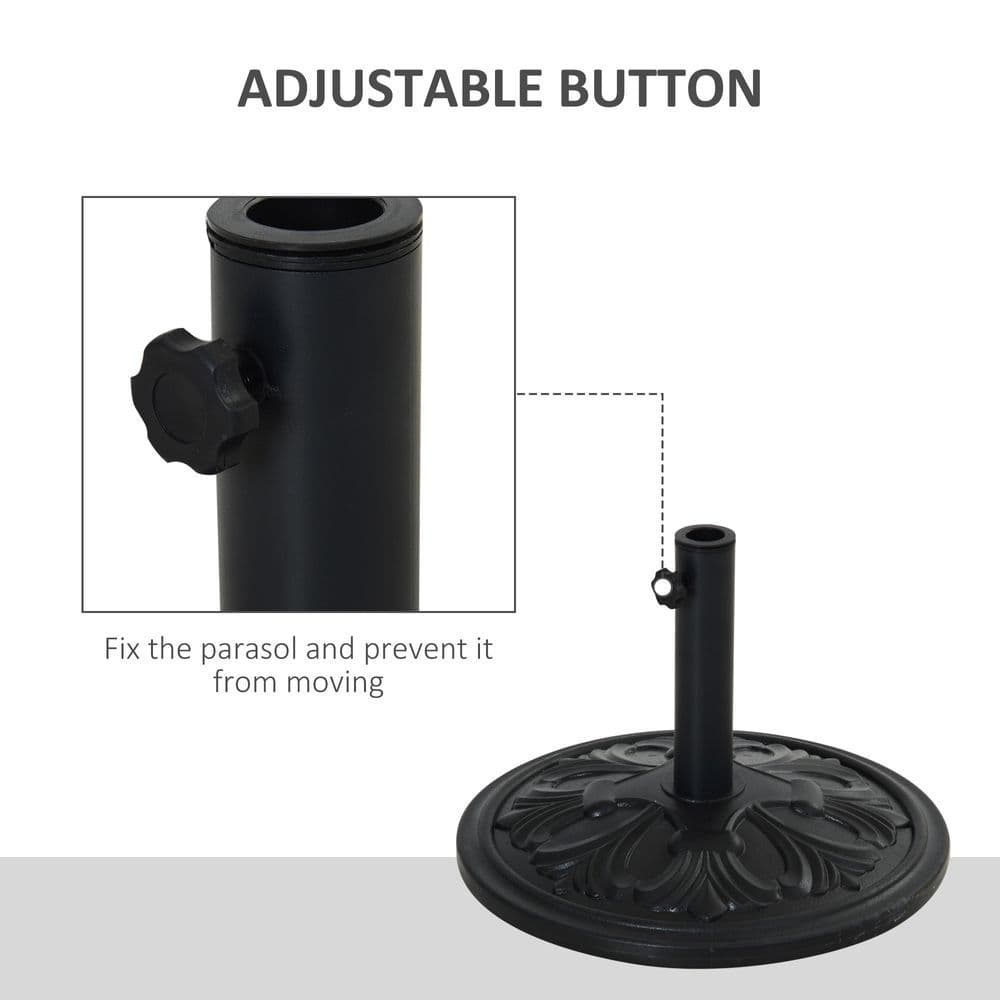 image-Round Parasol Base Heavy Duty Cement Stand Umbrella Holder Garden