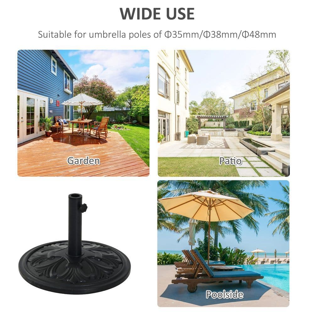 image-Round Parasol Base Heavy Duty Cement Stand Umbrella Holder Garden