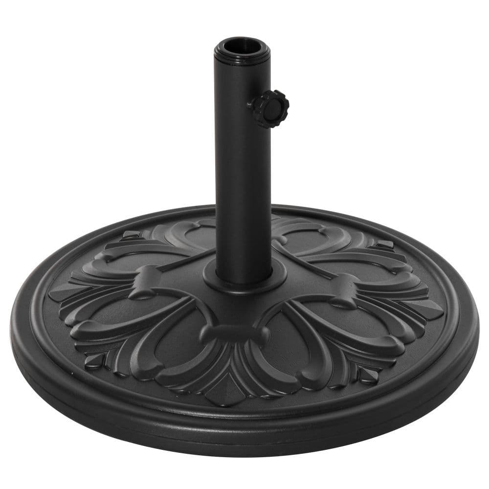 image-Round Parasol Base Heavy Duty Cement Stand Umbrella Holder Garden