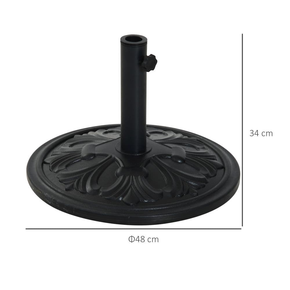 image-Round Parasol Base Heavy Duty Cement Stand Umbrella Holder Garden