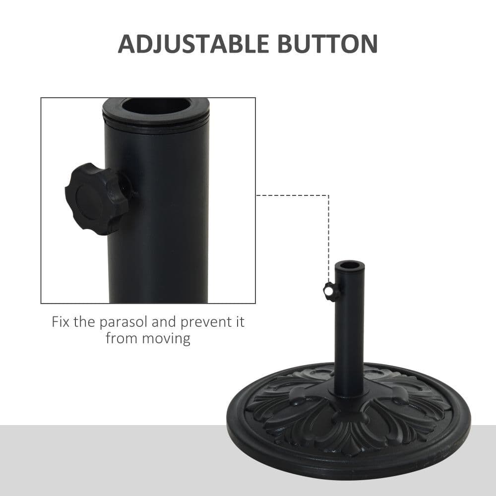 image-Round Parasol Base Heavy Duty Cement Stand Umbrella Holder Garden