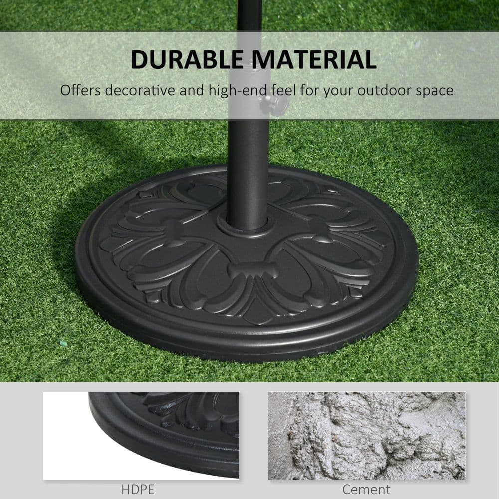 image-Round Parasol Base Heavy Duty Cement Stand Umbrella Holder Garden