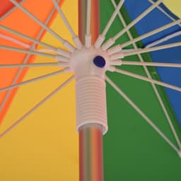 image-2.4m Beach Umbrella with Sand Anchor Adjustable Tilt Carry Bag