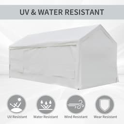 image-20 x 10 Car Tent Outdoor Car Canopy Shelter Water-Resistant Sidewall White