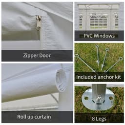 image-20 x 10 Car Tent Outdoor Car Canopy Shelter Water-Resistant Sidewall White