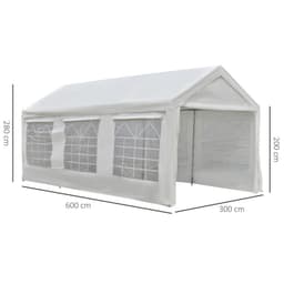 image-20 x 10 Car Tent Outdoor Car Canopy Shelter Water-Resistant Sidewall White