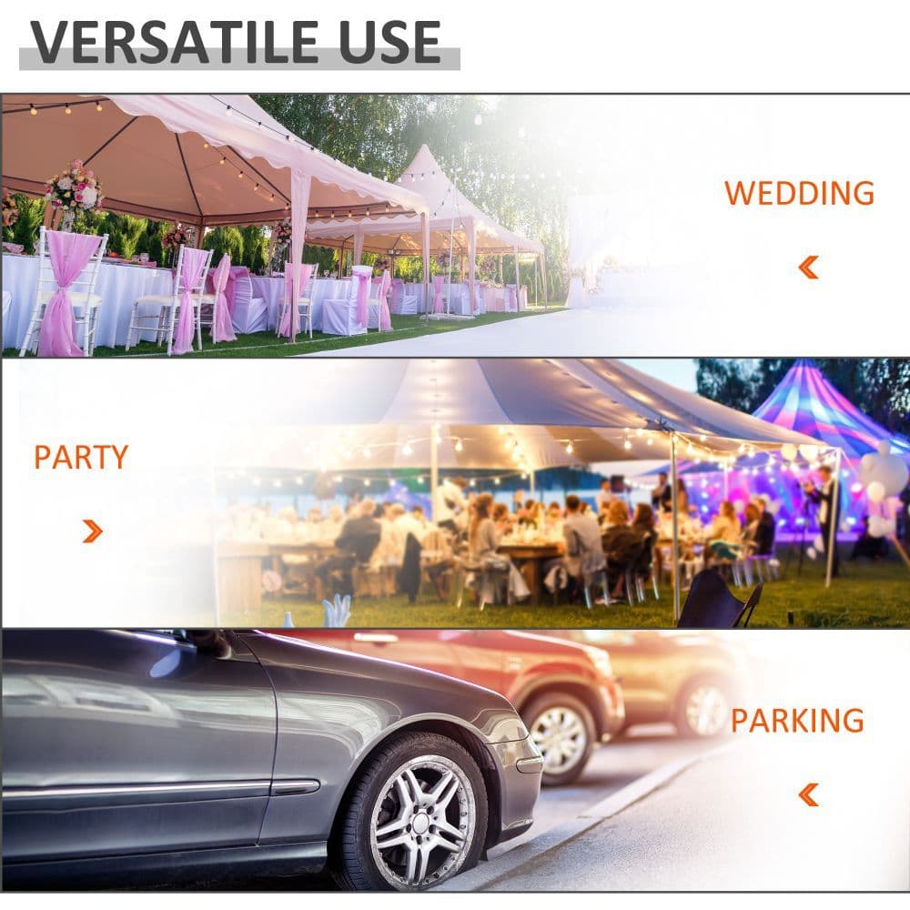 image-20 x 10 Car Tent Outdoor Car Canopy Shelter Water-Resistant Sidewall White