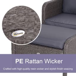 image-5 Pcs Rattan Furniture Set, Steel Frame-Grey