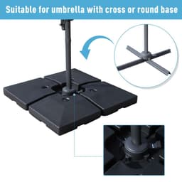 image-4pc Portable Umbrella Base Weights Outdoor Square Parasol Holder Anchor Stand