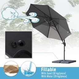 image-4pc Portable Umbrella Base Weights Outdoor Square Parasol Holder Anchor Stand
