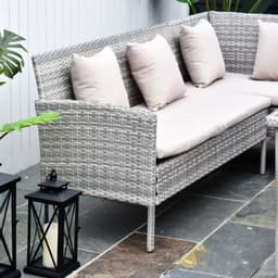 image-5 Pcs Rattan Wicker Furniture Patio Dining Table Stool Chaise Lounge Set
