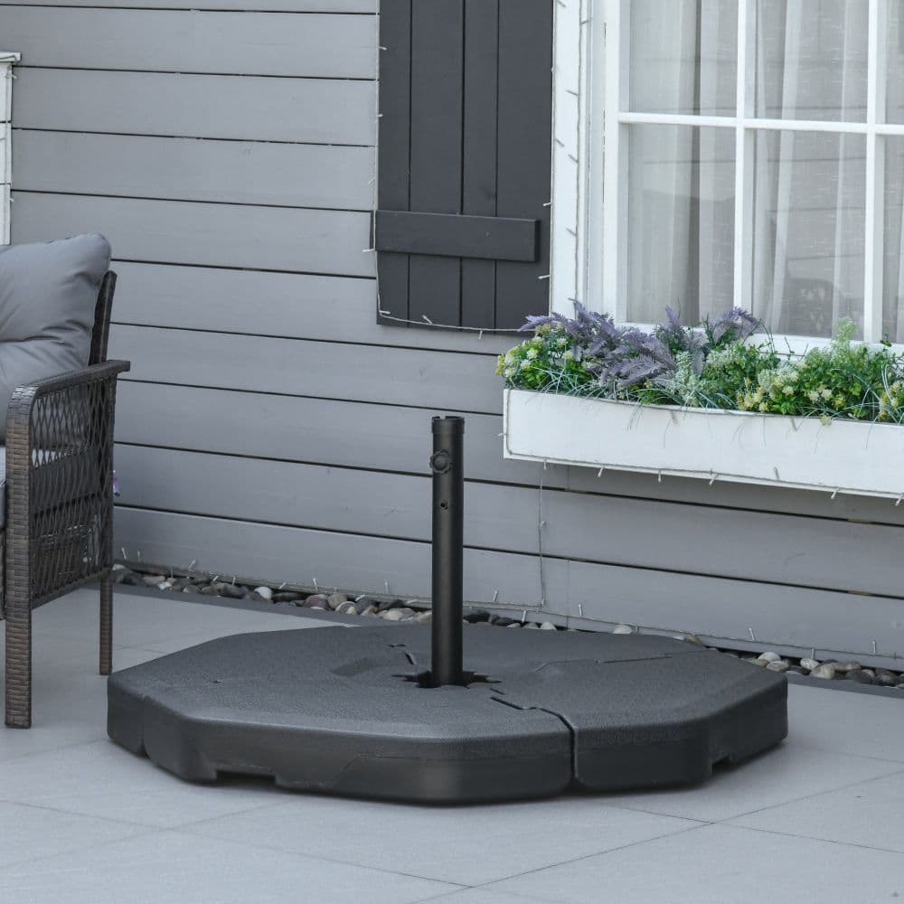 image-Detachable Patio Umbrella Base, Cantilever Parasol Base Stand Weights, Black