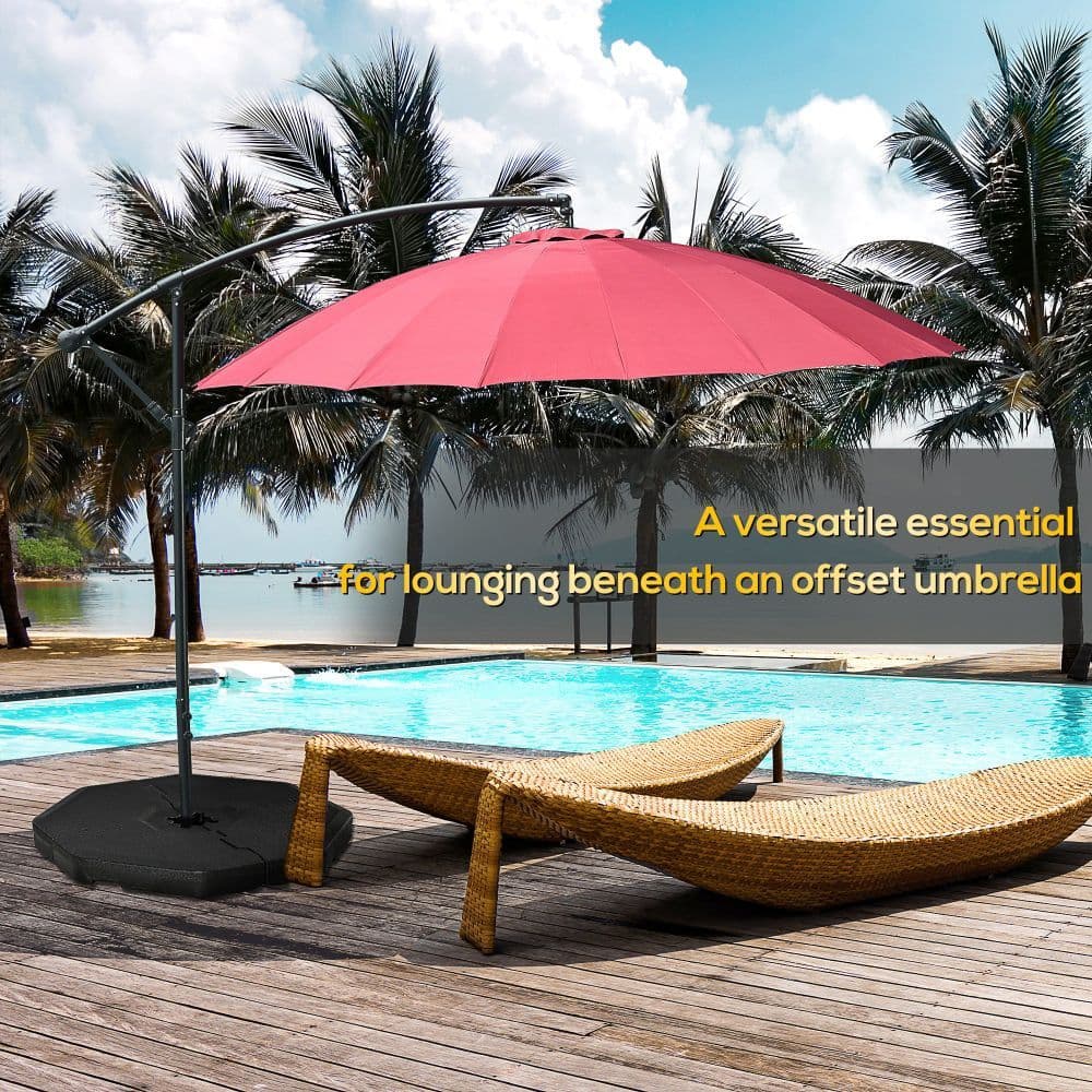 image-Detachable Patio Umbrella Base, Cantilever Parasol Base Stand Weights, Black
