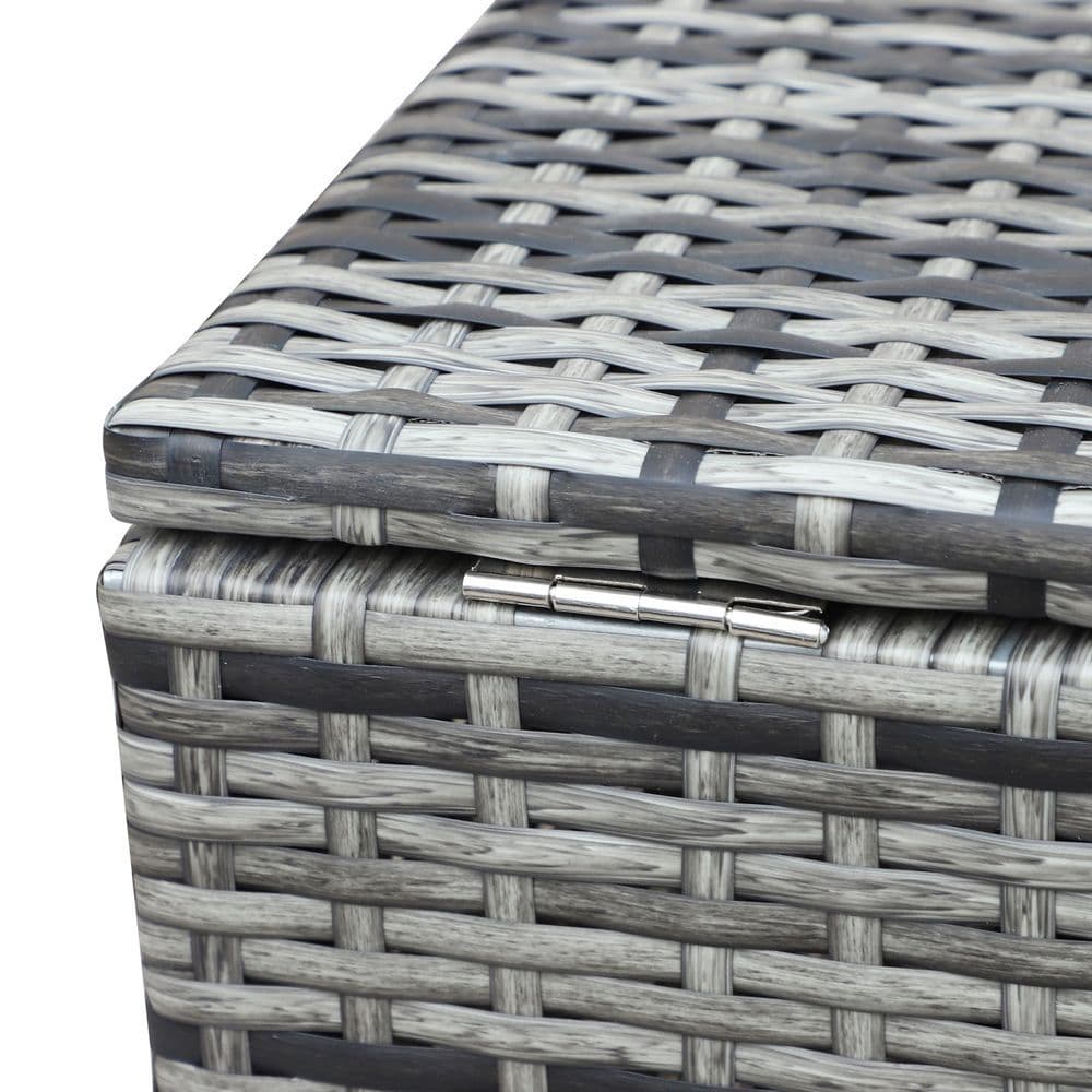 image-4-Piece PE Rattan Outdoor Garden Furniture Set Mixed Grey