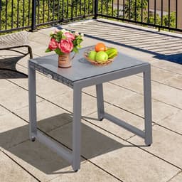 image-Rattan End Table Side Coffee Desk Outdoor Patio Garden Furniture