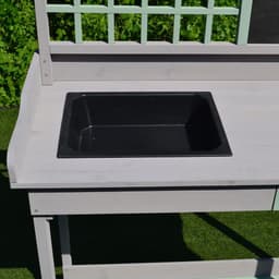 image-Outdoor Wooden Potting Table Bench Workstation Planting Shelves