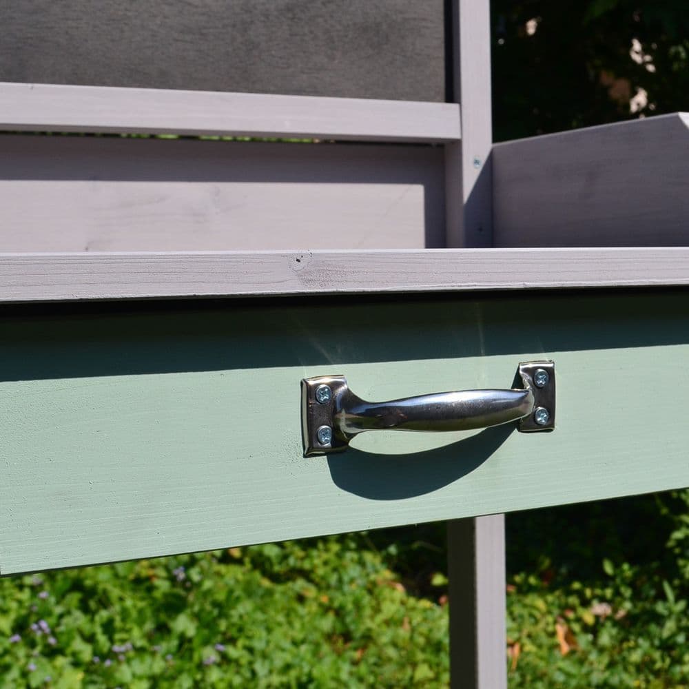 image-Outdoor Wooden Potting Table Bench Workstation Planting Shelves
