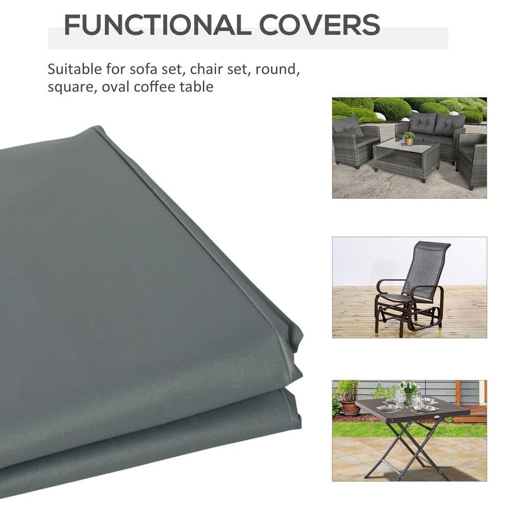 image-190x72cm Furniture Table Chair Sofa Set Cover Water UV Resistant Protection 600D