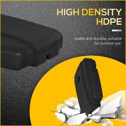 image-Square Parasol Base Portable Umbrella Stand Weights with Wheels, Black