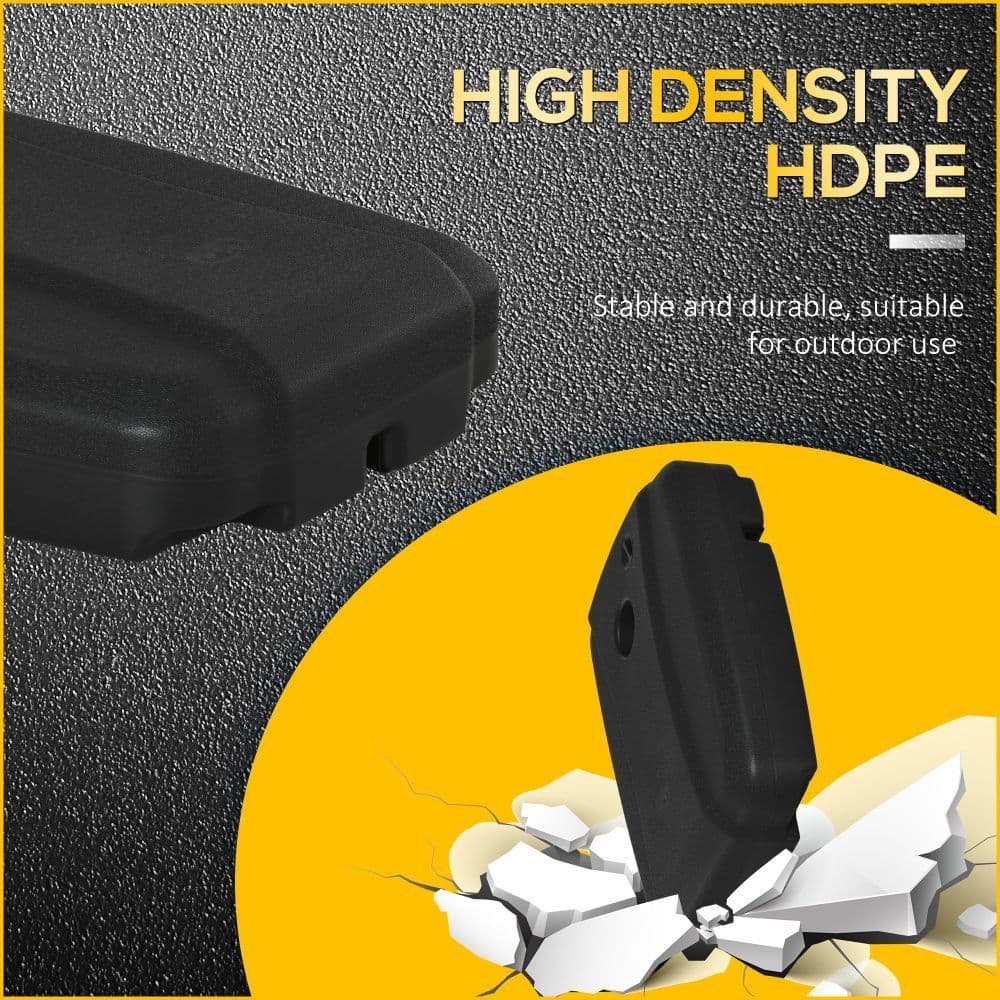 image-Square Parasol Base Portable Umbrella Stand Weights with Wheels, Black