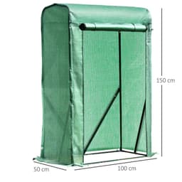 image-100x50x150cm PVC Grid Cover Steel Frame Greenhouse Green
