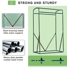 image-100x50x150cm PVC Grid Cover Steel Frame Greenhouse Green