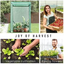 image-100x50x150cm PVC Grid Cover Steel Frame Greenhouse Green