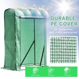 image-100x50x150cm PVC Grid Cover Steel Frame Greenhouse Green