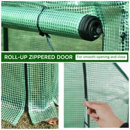 image-100x50x150cm PVC Grid Cover Steel Frame Greenhouse Green