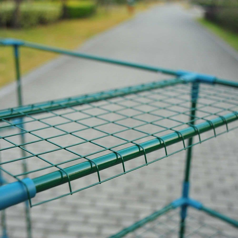 image-4 Tiers 8 Shelves Metal Frame Walk in Portable Greenhouse 143Lx73Wx195Hcm