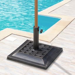 image-44 cm Square Garden Parasol Stand-Bronze Resin