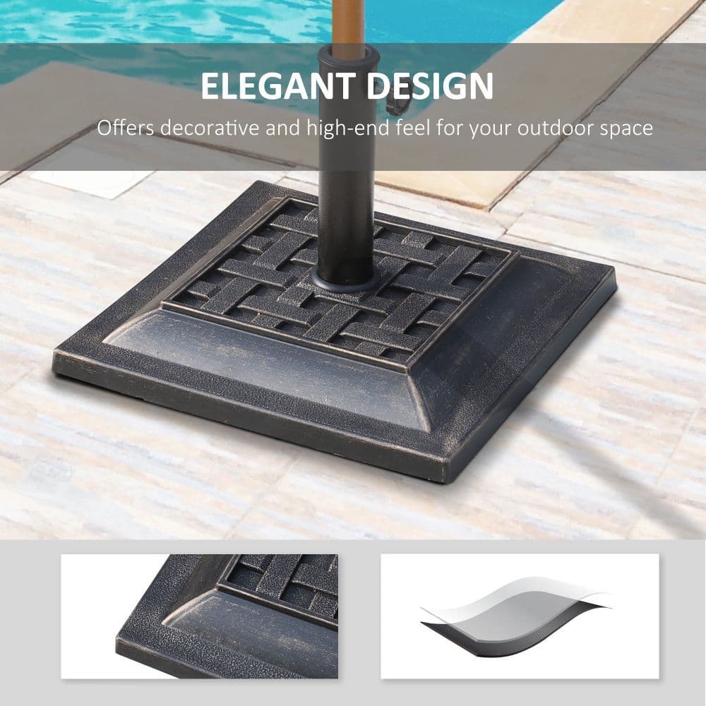 image-44 cm Square Garden Parasol Stand-Bronze Resin
