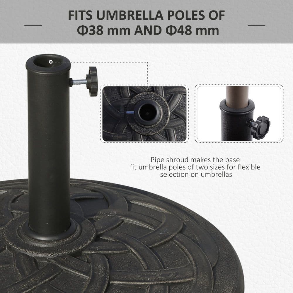 image-Umbrella Base for ?38mm and ?48mm Poles, Resin-Bronze