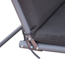 image-Steel Frame 2-Seater Swing Chair w/ Table Grey