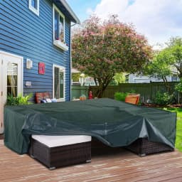 image-PVC Coated Large Square 600D Waterproof Outdoor Furniture Cover Green